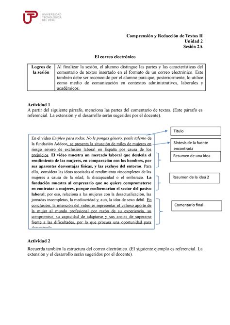 Concepto de Correo electrónico Comprensión y Redacción de Textos II