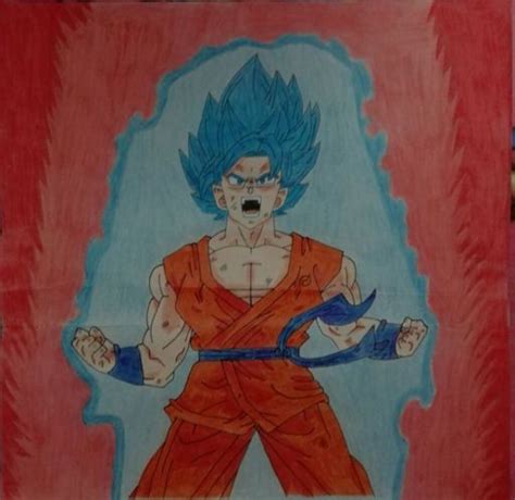 El dibujo de goku ssj blue kaioken terminado DRAGON BALL ESPAÑOL Amino