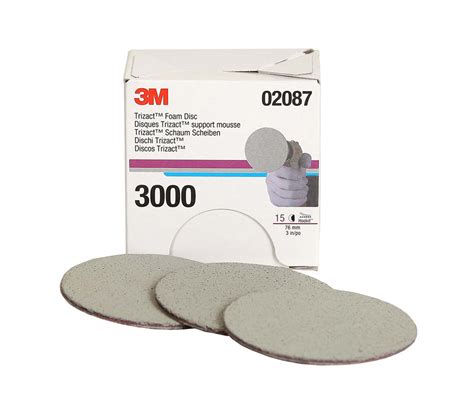 Great Deal On 3m 2087 3m Trizact Hookit Foam Discs 3 P3000 Grit 15