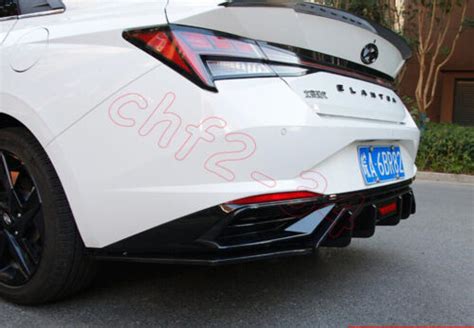 Gloss Black Led Rear Diffuser Bumper Lip Spoiler For Hyundai Elantra