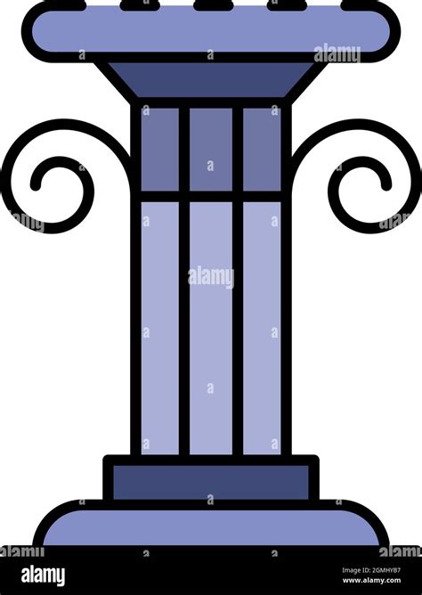 Icono De Columna Griega Contorno Griega Columna Vectorial Icono Color