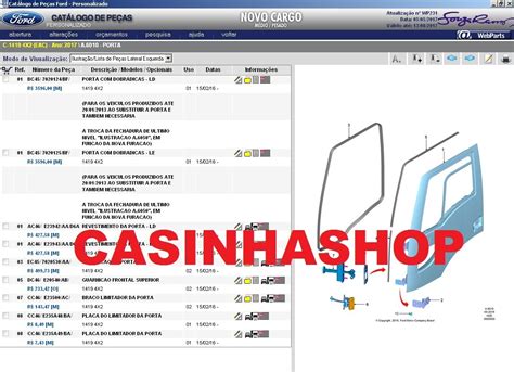 Cat Logo Eletr Nico De Pe As Ford Lista De Pre Os R