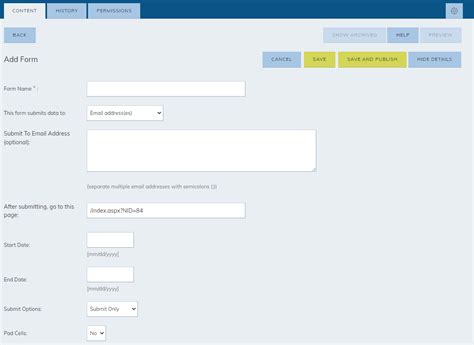 Create A Form In Forms Module Crt Only Municipal Websites Central