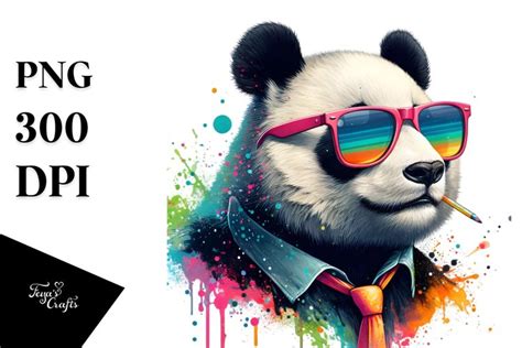 Colorful Panda Artwork | Clipart