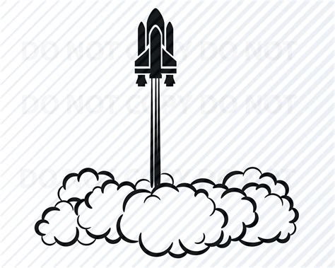 Rocket Svg File Vector Images Svg Silhouette Rocket Launch Etsy