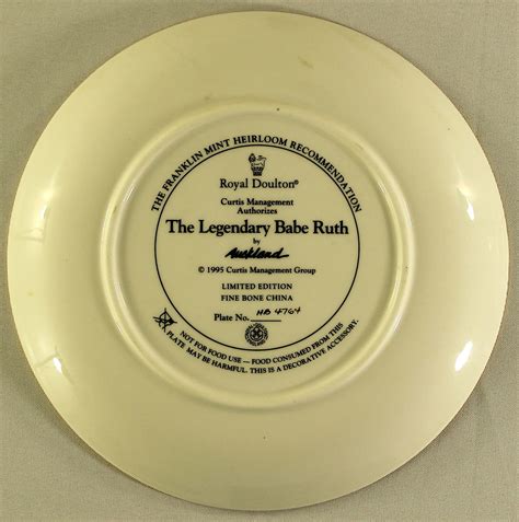 Babe Ruth LE 1995 The Legendary Babe Ruth Porcelain Plate Pristine Auction