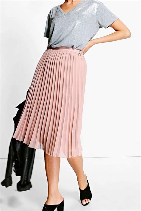 Chiffon Pleated Midi Skirt Boohoo Australia In 2021 Midi Skirt