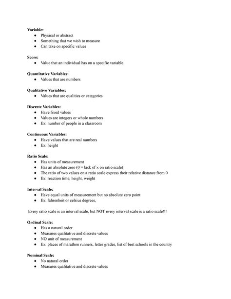 Psyc Notes From Lectures And The Book Variable Physical Or