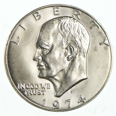 Silver - SPECIALLY MINTED - S Mint Mark - 1974-S - 40% Eisenhower Silver Dollar - RARE ...