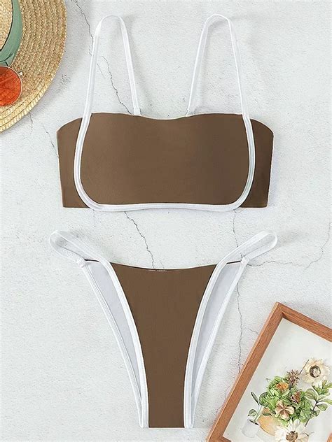 Sexy Splicing Mini Micro Thong Bikini Female Swimsuit Women Swimwear