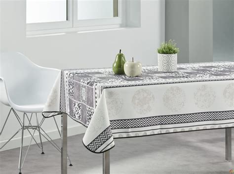 Nappe rectangulaire Grise et Blanche Anti tâches MyCazza