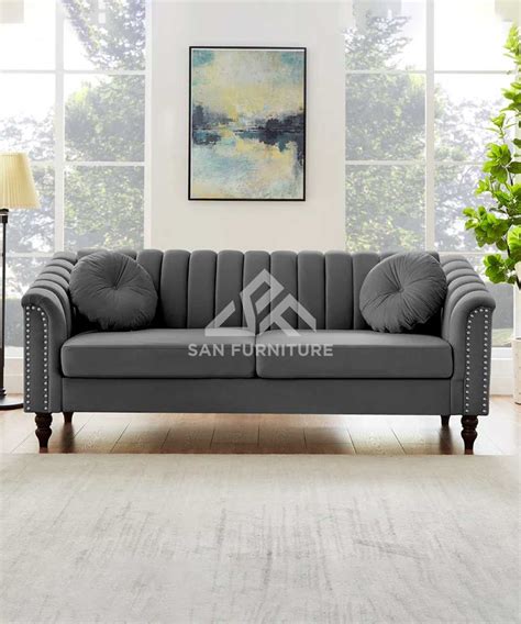 Channel Tufted Upholstered Sofa Sanfurniture Ae