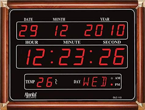 Ajanta Quartz Plastic Digital Red Led Rectangle Wall Clock Olc