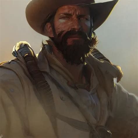 Rugged Male Cowboy Painted Fantasy Character Stable Diffusion