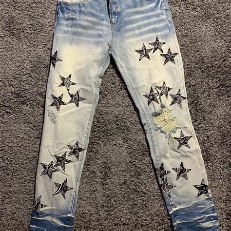 Amiri Mens Blue Jeans Depop