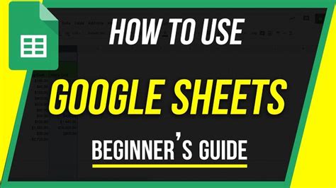 How To Use Google Sheets Beginner S Guide Youtube Google Sheets