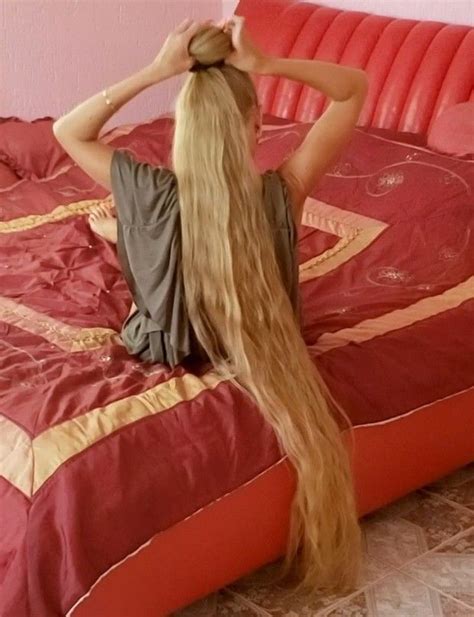 Video Blonde Hair Red Bed Realrapunzels Long Hair Styles Long