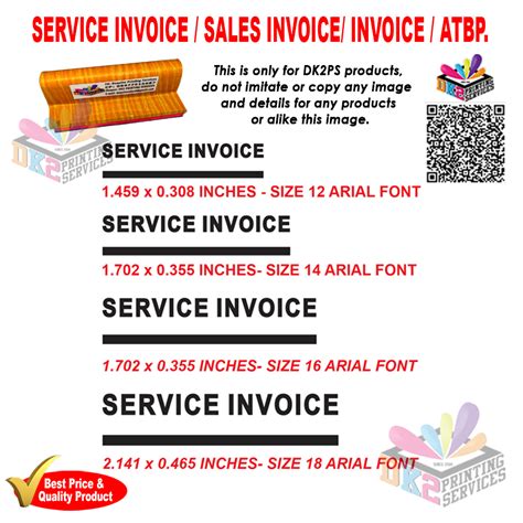 Service Invoice Sales Invoice Invoice Atbp With Line Rubber Stamp