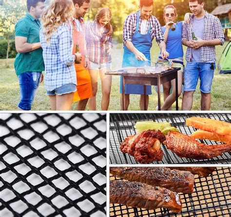 Outdoor Reusable Bbq Grill Mesh Mat Non Stick Sheet Liners Barbeque