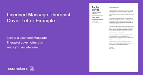 Licensed Massage Therapist Cover Letter Job Description Sample And Guide