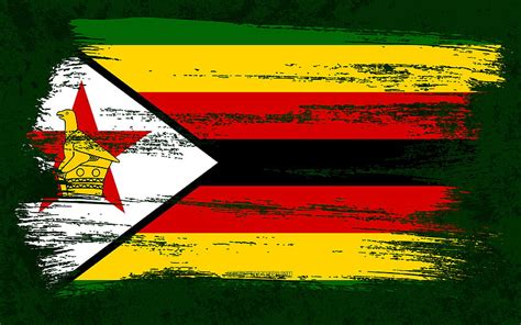 Flag Of Zimbabwe Grunge Flags African Countries National Symbols