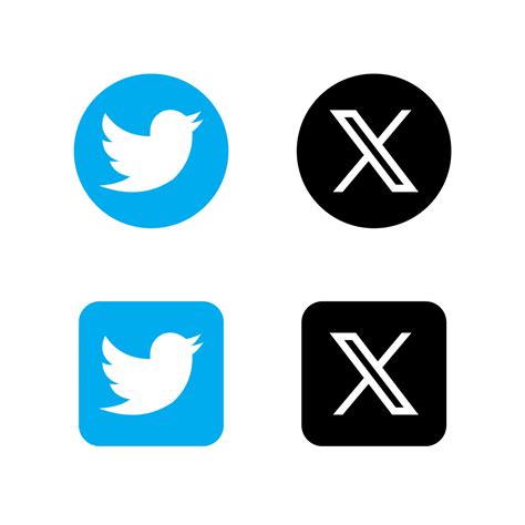 New And Old Twitter Logo Set Icon Vector Twitter Icon Vector