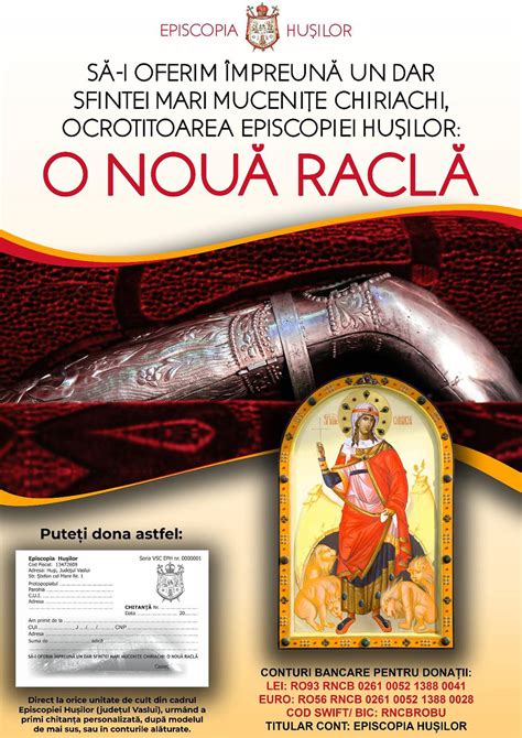 Sfânta Ocrotitoare a Episcopiei Hușilor are și ea acum nevoie de cei