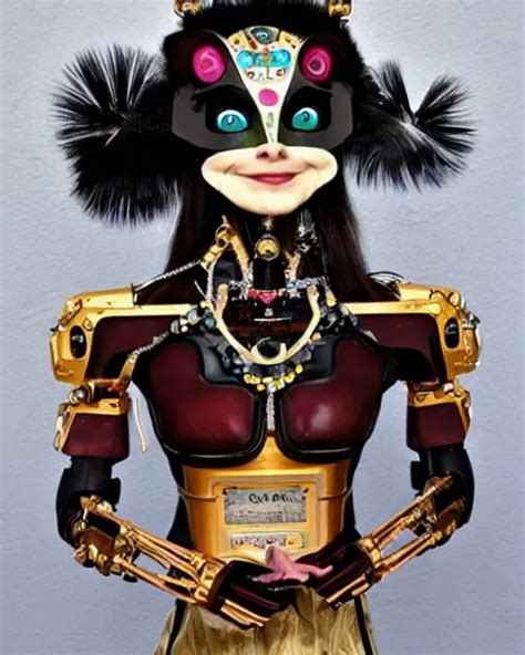 A Beautiful Cyborg Made Of Disney Ceremonial Maske Stable Diffusion