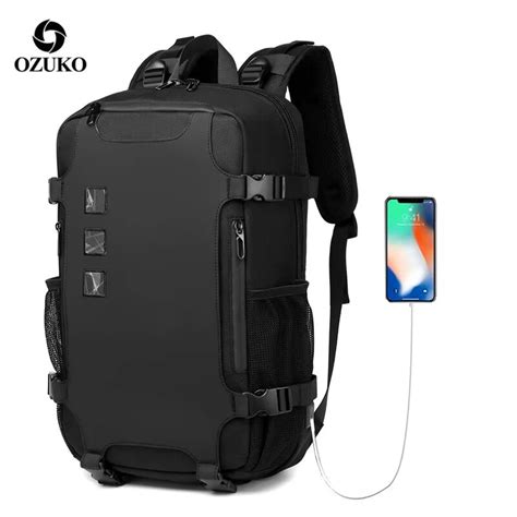 Ozuko Imperme Vel Grande Capacidade Usb Carregamento Mochila Para