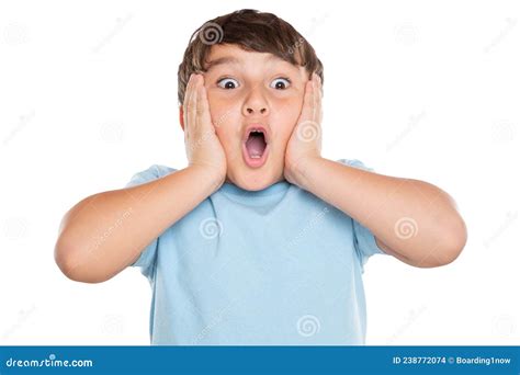 Surprised Astonished Overwhelmed Girl Reaction Stock Photo