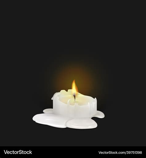 Burning White Candle On A Black Background Vector Image