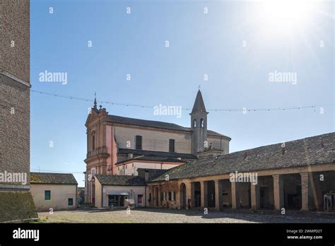 Mesola Italy February 25 2024 The Buildings Around The Courtyard Of