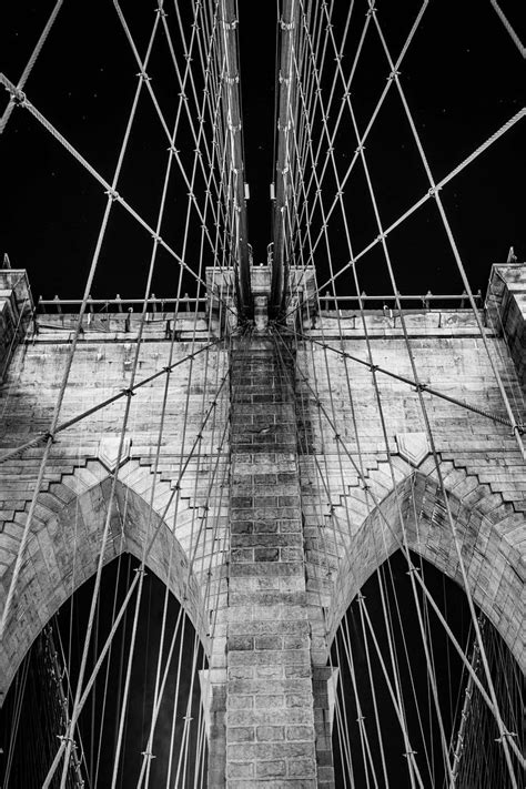 Black And White Photograph Of The Brooklyn Bridge