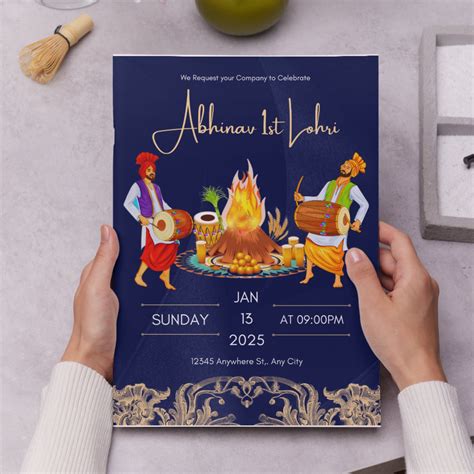 Editable Lohri Invitation Printable First Lohri Invite Digital Lohri