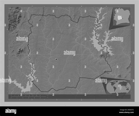 Sassandra Marahoue District Of Cote D Ivoire Grayscale Elevation Map