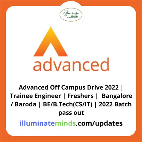 Advanced Off Campus Drive Trainee Engineer Freshers