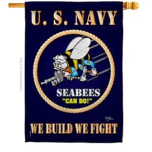 Breeze Decor 28 In X 40 In Sea Bees House Flag Double Sided Armed