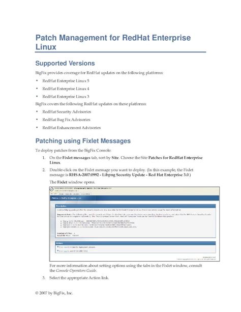 PDF BigFix Patch Management For RedHat Linux BigFix Patch