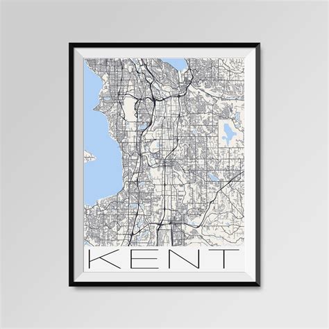 KENT Washington Map Kent City Map Print Kent Map Poster | Etsy