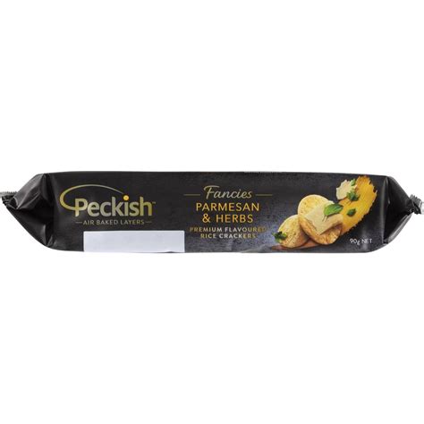 Peckish Fancies Parmesan And Herbs Rice Crackers 90g Woolworths