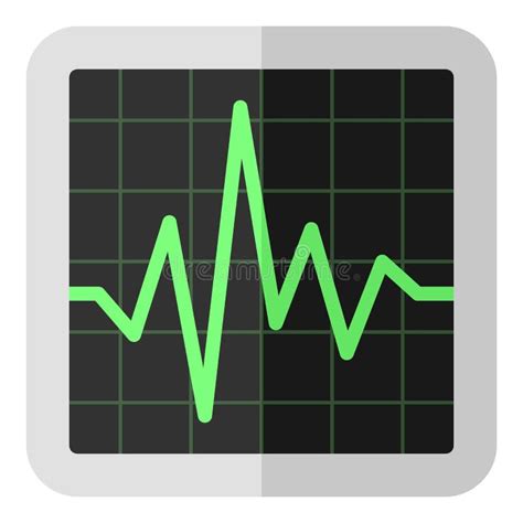 Icono Plano Del Electrocardiograma De Ecg En Blanco Ilustraci N Del