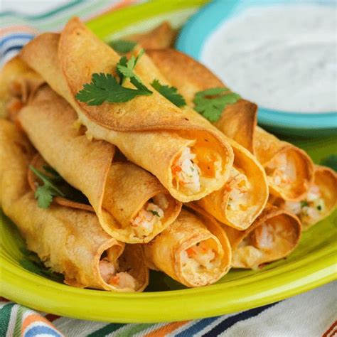 Baked Shrimp Taquitos with Creamy Dipping Sauce | Recipe | Taquitos ...