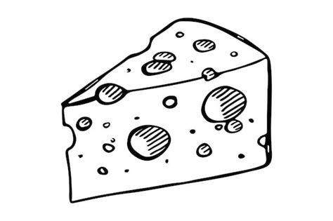 Premium Vector Hand Drawn Cheese Parts And Slices Isolated On A White