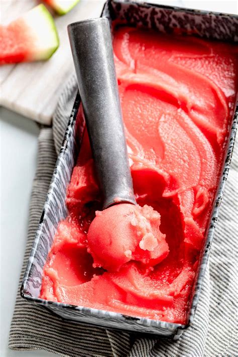 Easy Watermelon Sorbet No Churn Healthy Seasonal Recipes