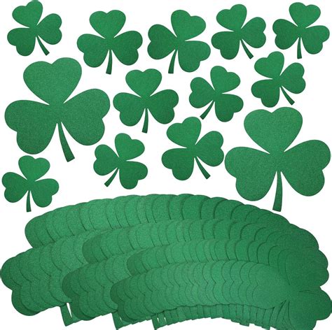 Amazon 36 Pieces St Patricks Day Shamrock Cutouts Glitter