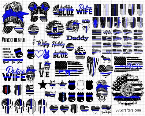 Special Bundle Police Svg Back The Blue Svg Thin Blue Line Etsy Canada