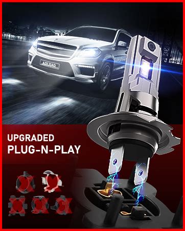 Aolead H Led Headlight Bulb High Low Beam W K Cool White