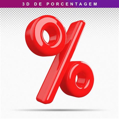 Premium Psd 3d Percentage Symbol Red Render