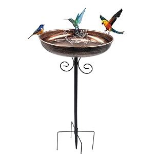 Ouisjyer Metal Bird Baths For Outdoors Birdbath Birdfeeder With