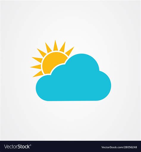 Sun And Cloud Icon Royalty Free Vector Image VectorStock